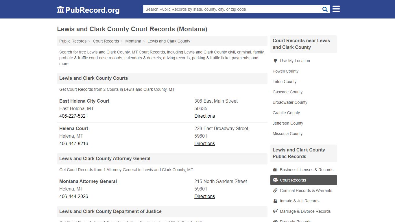 Free Lewis and Clark County Court Records (Montana Court ...